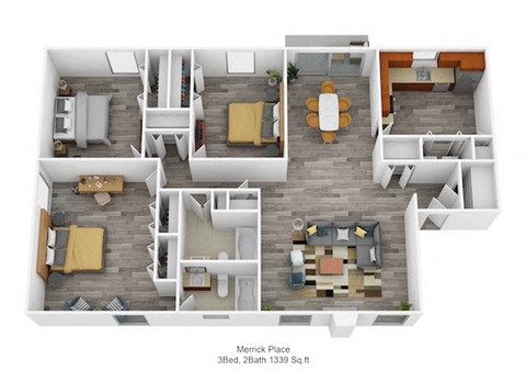 Floor Plan at Merrick Place, Lexington, Kentucky